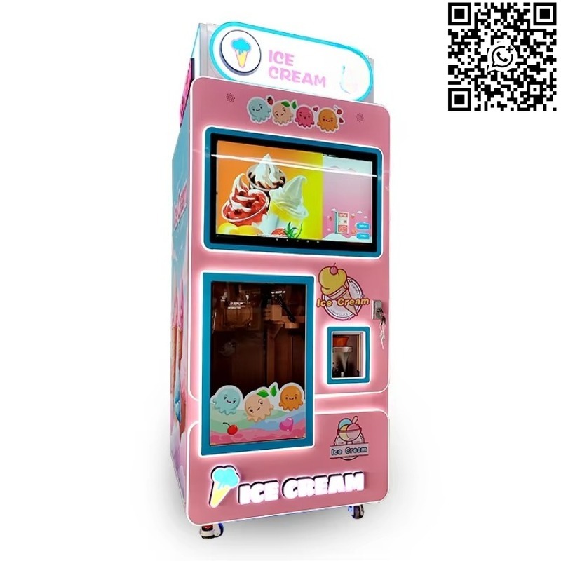 Vending Machine Qr Code - カスタマイズ可能なセルフサービスロボットアイスクリーム自動販売機、金属製、自動硬貨・QRコード・トークン決済システム搭載