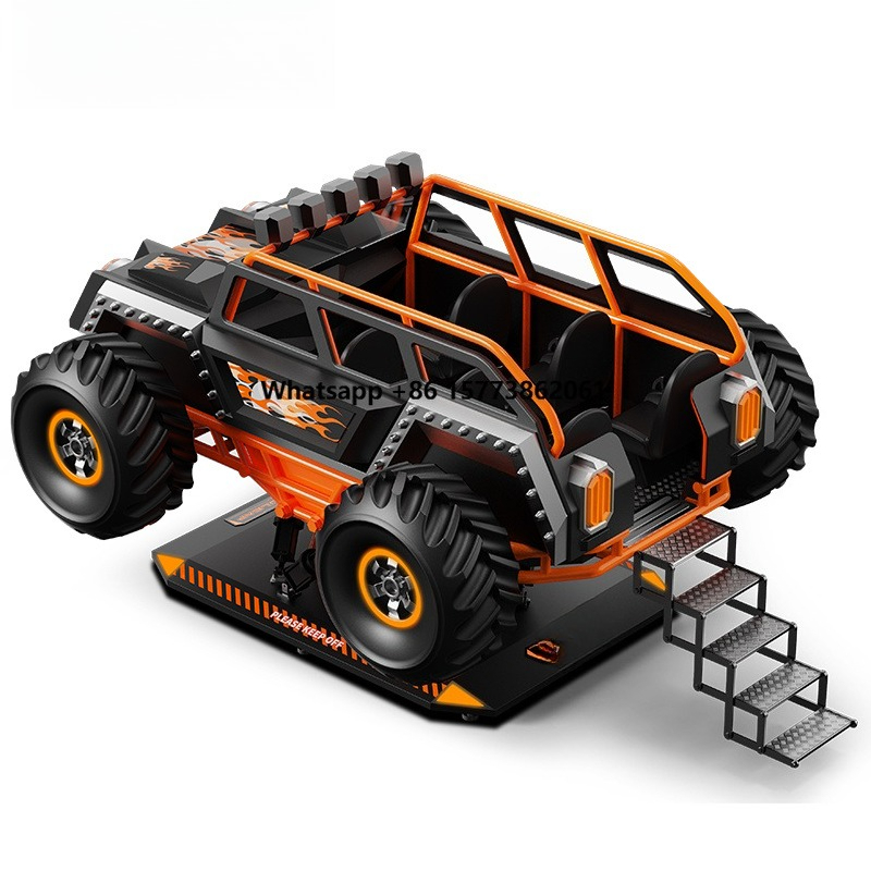 Arcade Games & Vending Llc Photos - 6人乗りVRレーシングシューティングシミュレーター9Dオフロード車アーケードゲーム仮想現実ダイナミックローラーコースターVRゲームマシン