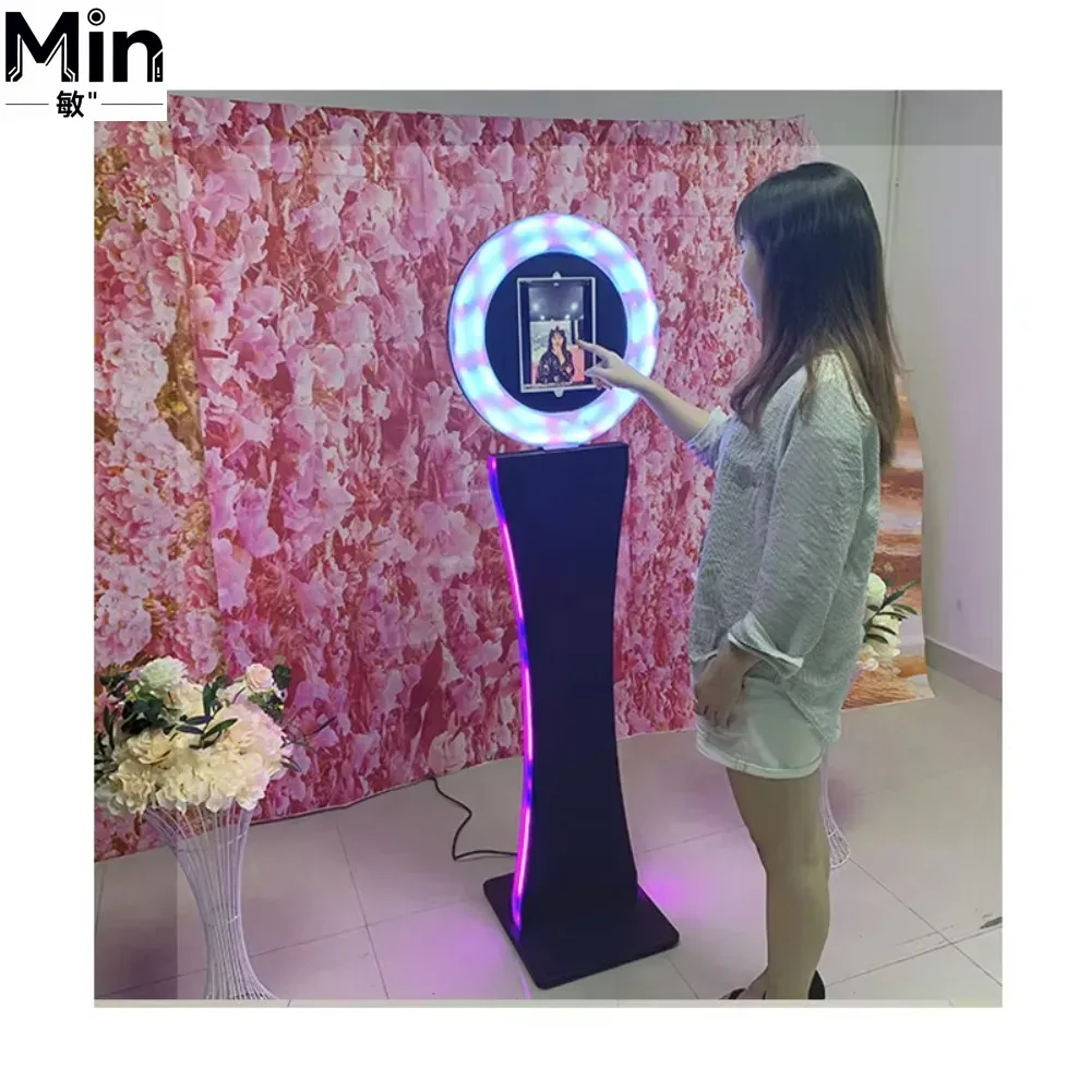 Photo Booth Machine - ポータブル 360 フォトブースマシン 3D リングライト LED