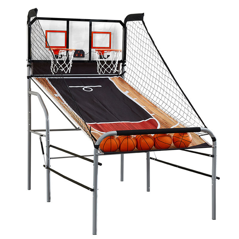 Basketball Arcade Game - ダブルショットヘビーデューティー折りたたみ式バスケットボールアーケードマシン（電子スコアボード付き）