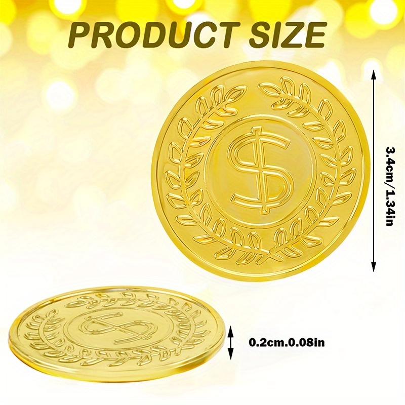 50個入り ゴールデンコイン プラスチック製 プレイ用金貨  - Arcade Game Coin のレビューと価格