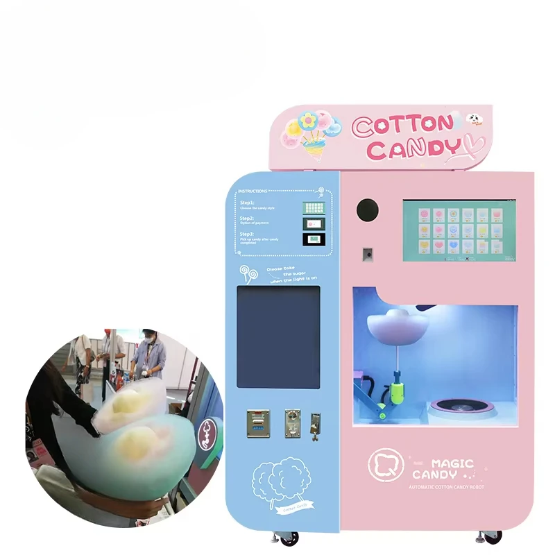 カスタマイズ可能な綿菓子自動販売機 最新型 フルオート ピン - Candy Vending Machine のレビューと価格
