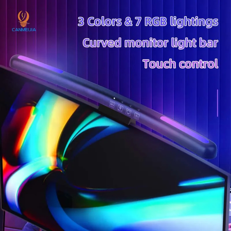 湾曲したLEDモニターライトバー,USB,RGB,PCスクリ - Arcade No のレビューと価格