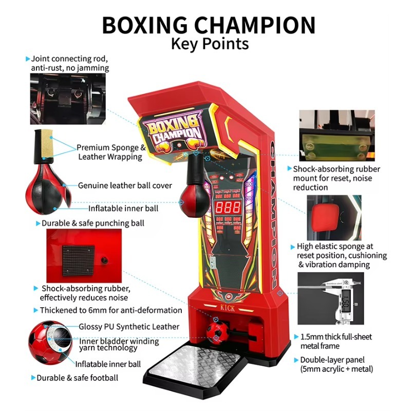 2-in-1コイン式ボクシングアーケードマシン（英語版）1年 - Boxing Machine Arcade のレビューと価格